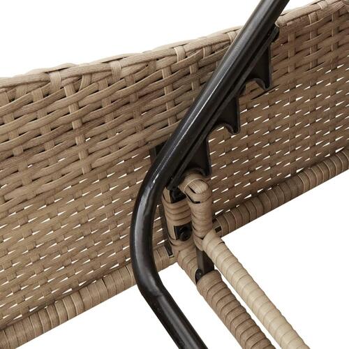 Liggestol med hynder 114x205x73 cm polyrattan beige