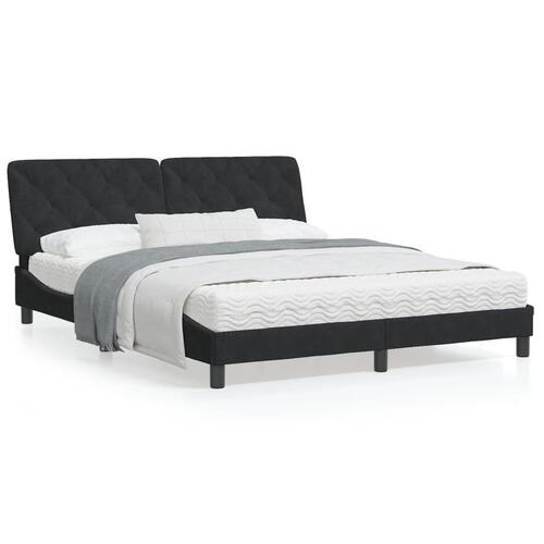 Sengeramme uden madras Sort 160x200 cm Fløjl