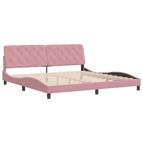 Sengeramme uden madras 200x200 cm fløjl pink