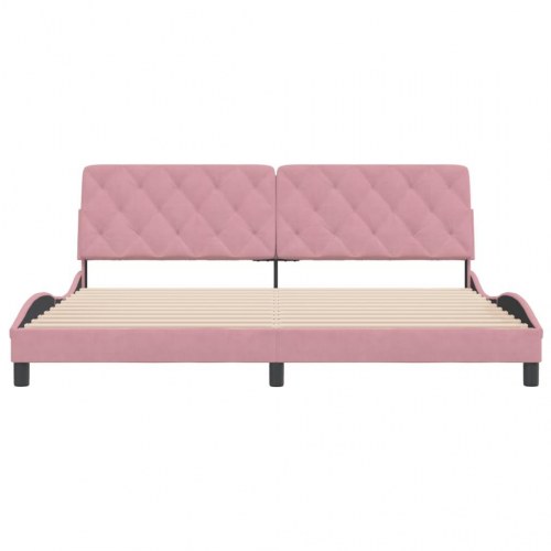 Sengeramme uden madras 200x200 cm fløjl pink