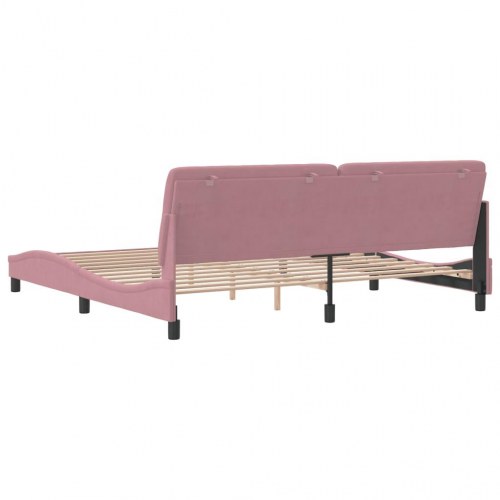 Sengeramme uden madras 200x200 cm fløjl pink