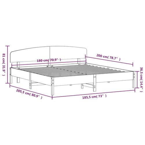 Sengeramme uden madras 180x200 cm massivt fyrretræ gyldenbrun