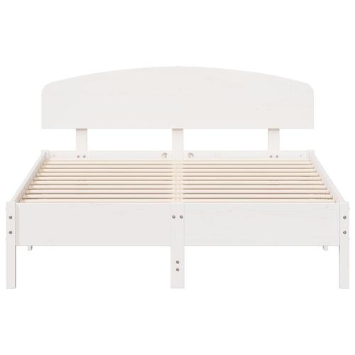 Sengeramme uden madras 160x200 cm massivt fyrretræ hvid