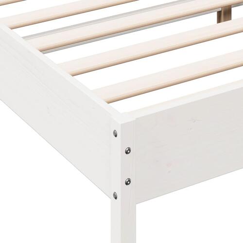 Sengeramme uden madras 160x200 cm massivt fyrretræ hvid