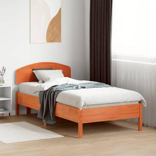 Sengeramme uden madras 90x190 cm massivt fyrretræ gyldenbrun