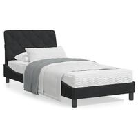 Seng med madras 90x200 cm velour sort