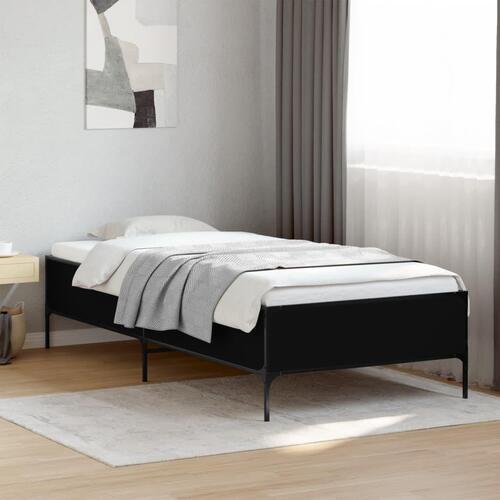 Sengeramme 75x190 cm konstrueret træ og metal sort