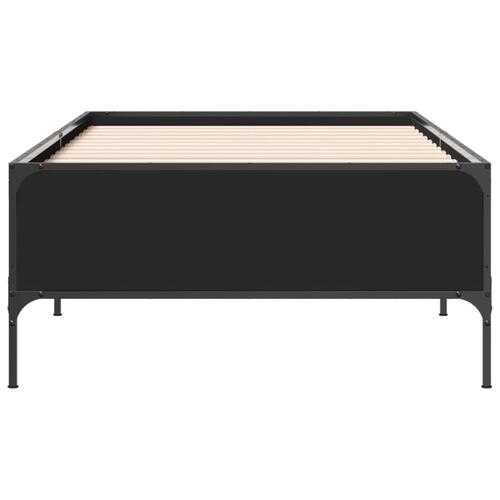 Sengeramme 75x190 cm konstrueret træ og metal sort