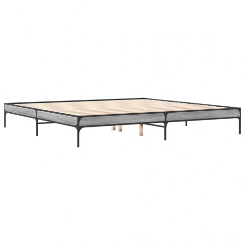 Sengestel 180x200 cm konstrueret træ og metal grå sonoma-eg