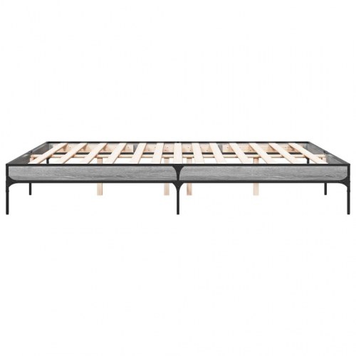 Sengestel 180x200 cm konstrueret træ og metal grå sonoma-eg