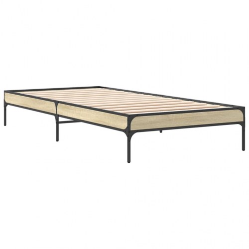 Sengeramme 100 x 200 cm i konstrueret træ og metal - sonoma-eg
