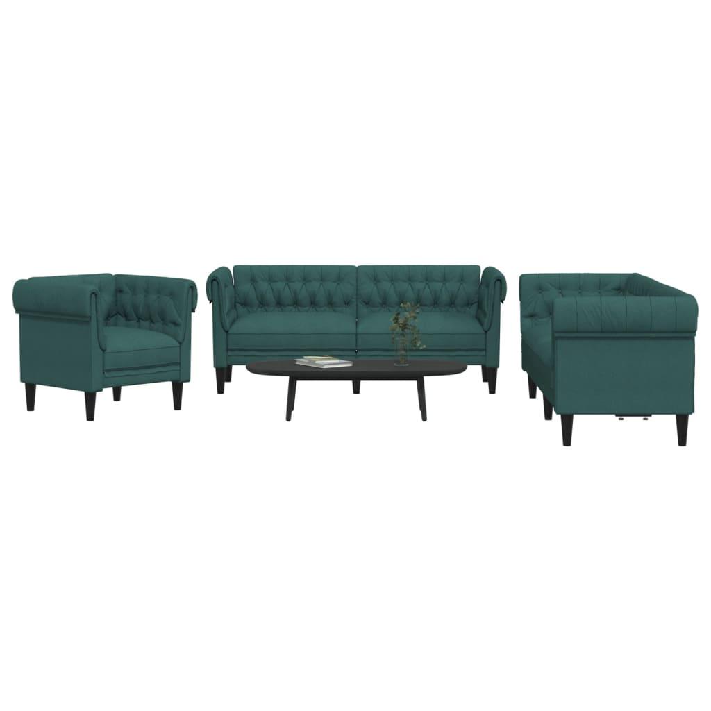 3 personers sofa stof mørkegrøn