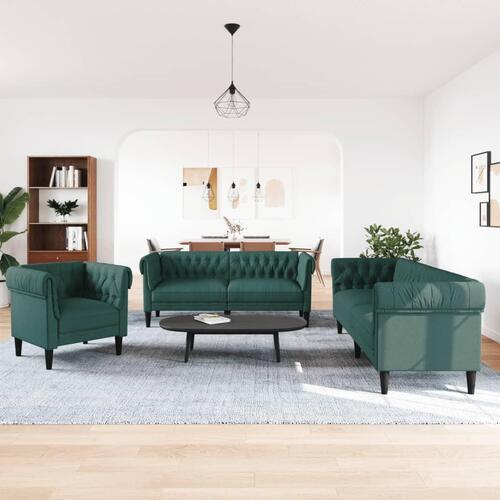 3 personers sofa stof mørkegrøn