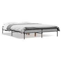 Sengestel 135x190 cm konstrueret træ og metal grå sonoma-eg
