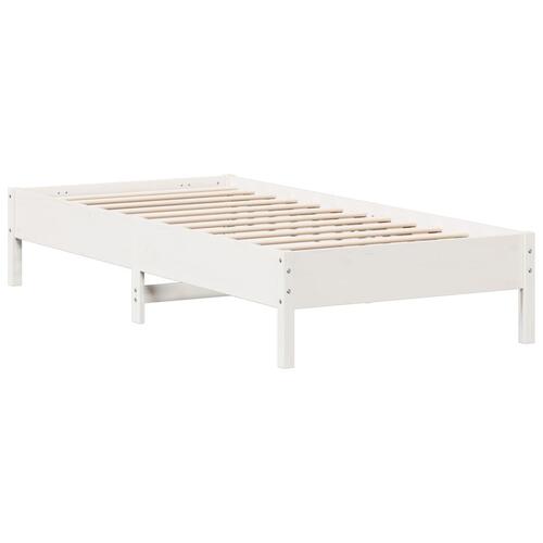Sengeramme uden madras 90x200 cm massivt fyrretræ hvid