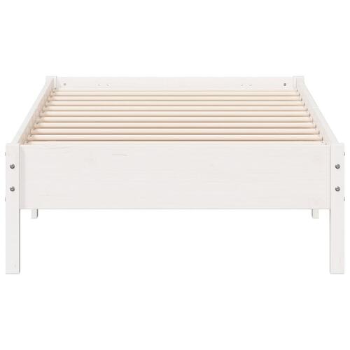 Sengeramme uden madras 90x200 cm massivt fyrretræ hvid