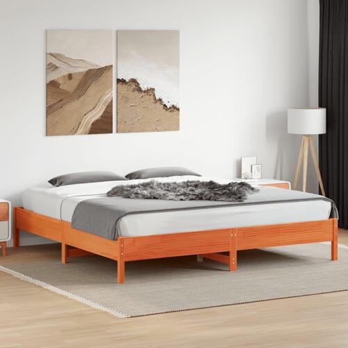 Sengeramme uden madras 180x200 cm massivt fyrretræ gyldenbrun