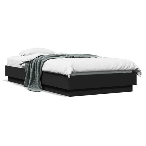 Sengeramme 75x190 cm konstrueret træ sort