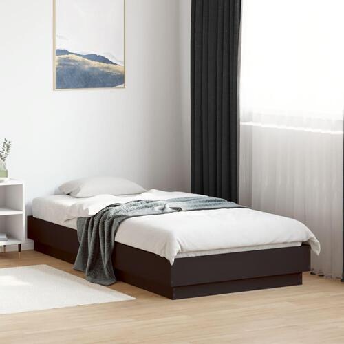 Sengeramme 75x190 cm konstrueret træ sort