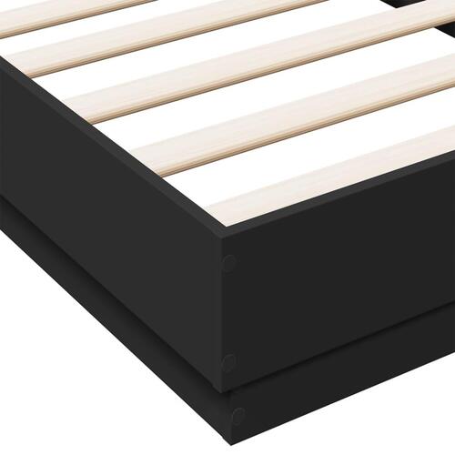 Sengeramme 75x190 cm konstrueret træ sort