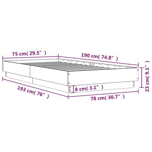 Sengeramme 75x190 cm konstrueret træ sort