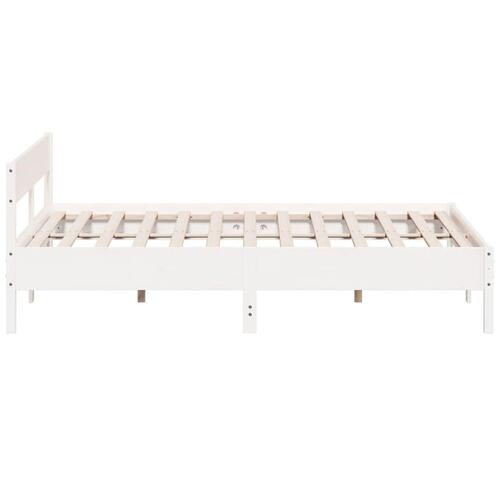 Sengeramme uden madras 180x200 cm massivt fyrretræ hvid