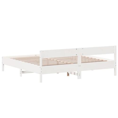 Sengeramme uden madras 180x200 cm massivt fyrretræ hvid
