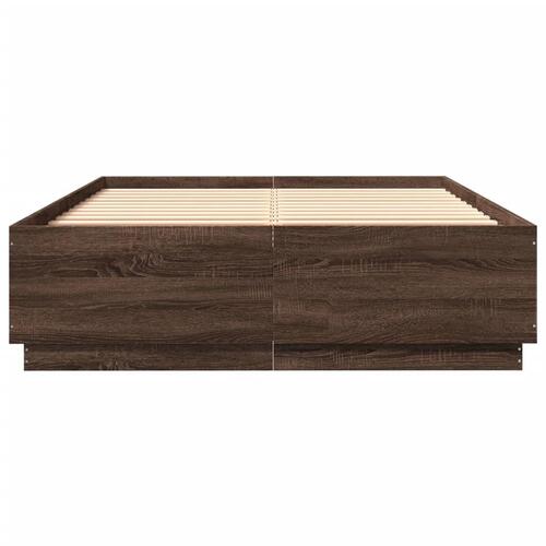 Sengestel 120x200 cm konstrueret træ brun eg