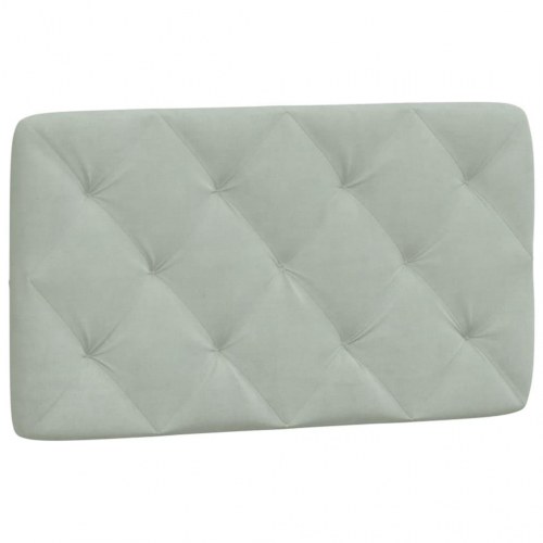 Gavlpude 80 cm i velour - lysegrå, diamantquiltet
