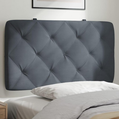 Gavlpude 90 cm i velour - mørkegrå, quiltet