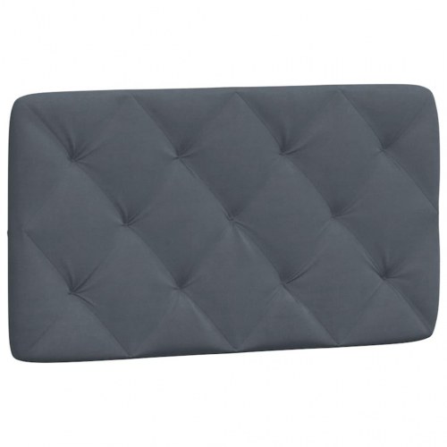 Gavlpude 90 cm i velour - mørkegrå, quiltet