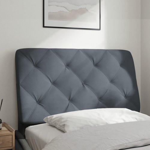 Gavlpude 90 cm i velour - mørkegrå, quiltet
