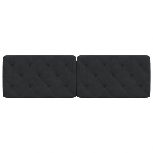 Gavlpude 160 cm i velour - sort, diamantsyet