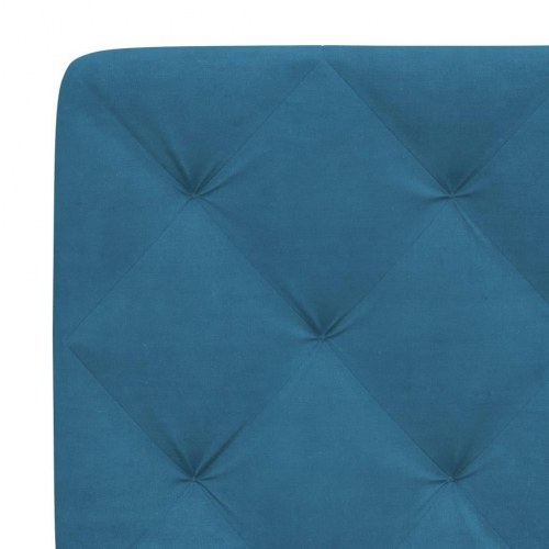 Gavlpude 160 cm i velour - blå sengegavlspude