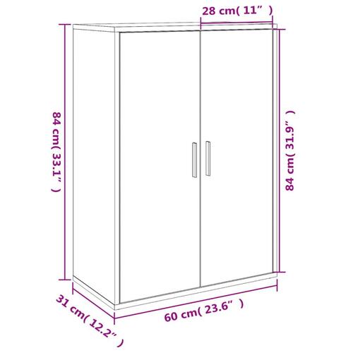 Skænk 60x31x84 cm konstrueret træ sort