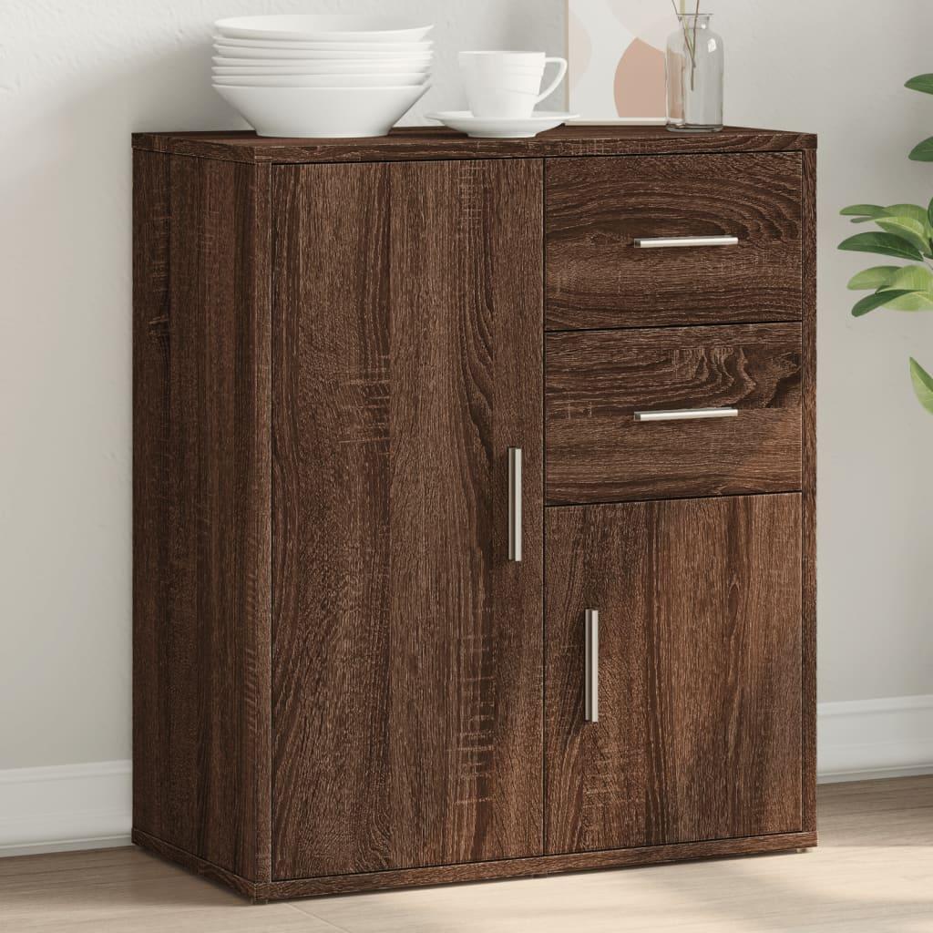 Skænk 60x31x70 cm konstrueret træ brun egetræsfarve