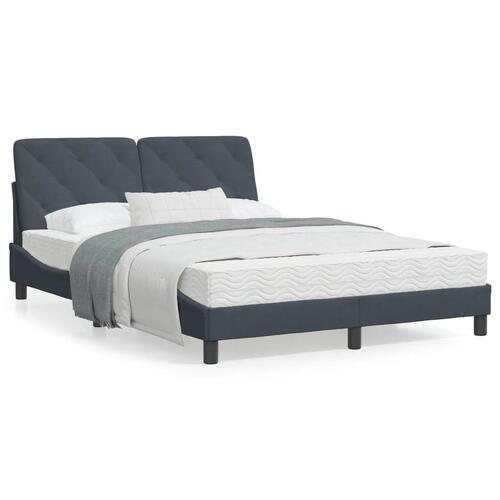 Sengeramme uden madras Mørkegrå 140x190 cm Fløjl
