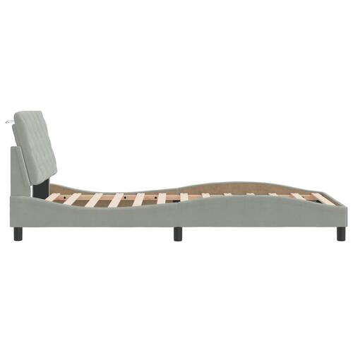 Sengeramme uden madras Lysegrå 100x200 cm Fløjl