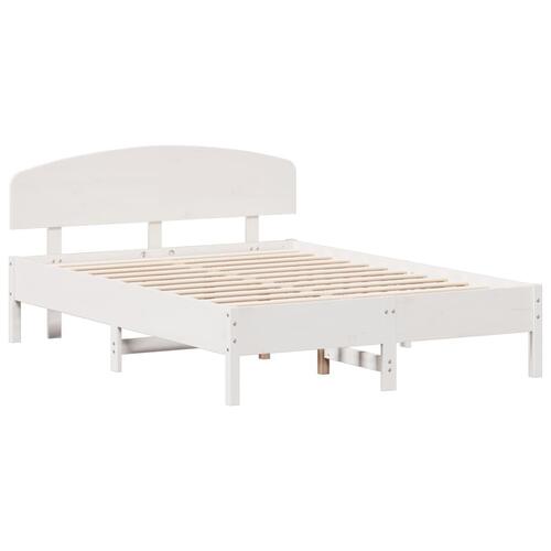 Sengeramme uden madras 120x190 cm massivt fyrretræ hvid