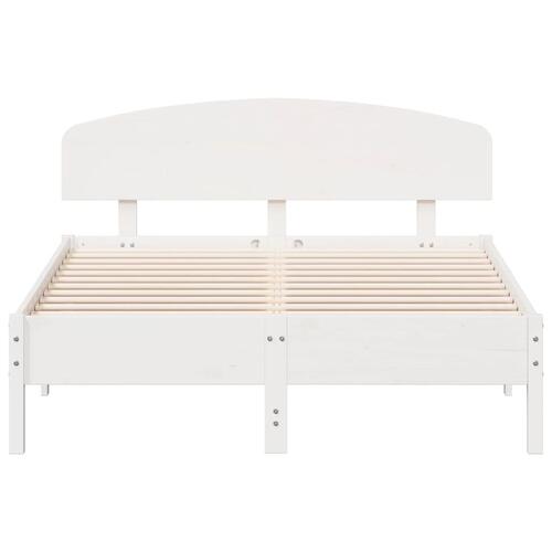 Sengeramme uden madras 120x190 cm massivt fyrretræ hvid