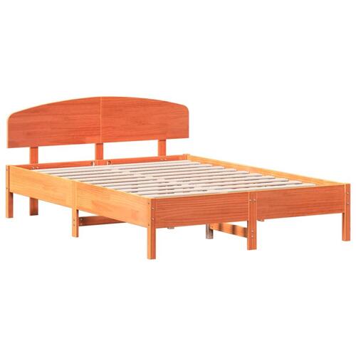 Sengeramme uden madras 150x200 cm massivt fyrretræ gyldenbrun