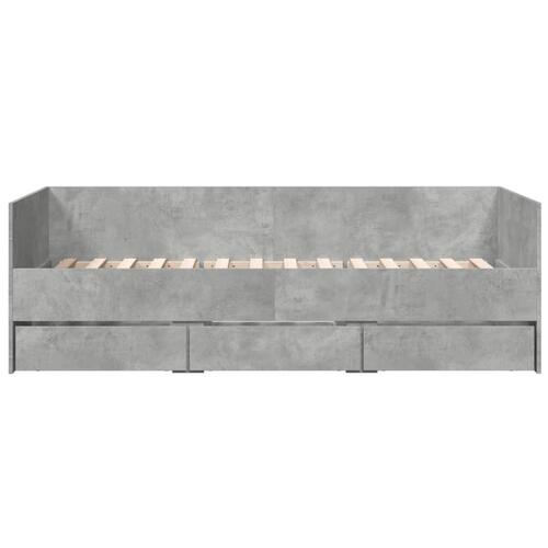 Daybed med skuffer uden madras 90x200 cm betongrå