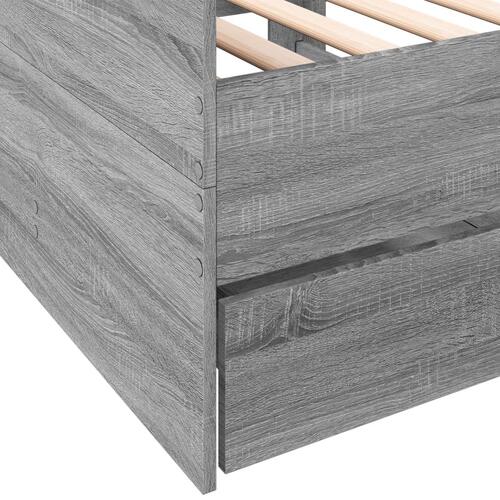 Daybed med skuffer uden madras 90x200 cm grå sonoma-eg