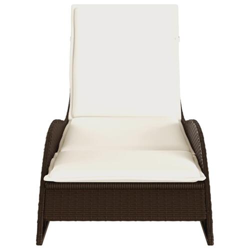 Liggestol med hynde 60x205x73 cm polyrattan brun