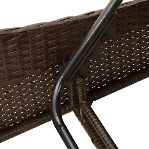 Liggestol med hynde 60x205x73 cm polyrattan brun