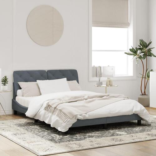 Sengeramme uden madras Mørkegrå 160x200 cm Fløjl