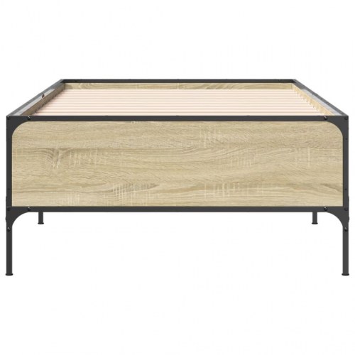 Sengeramme 75x190 cm konstrueret træ og metal sonoma-eg