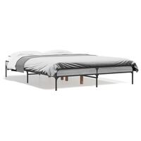 Sengestel 140x190 cm konstrueret træ og metal grå sonoma-eg