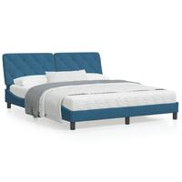 Seng med madras 160x200 cm velour blå
