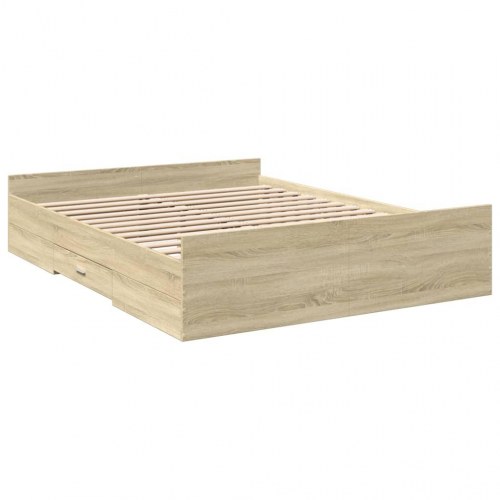 Sengeramme med 2 skuffer 140 x 200 cm - sonoma-eg